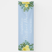 Hochzeitsfeier mit hellgelben und blauen Rose Banner (Vertikal)