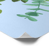 Hochzeitsfeier mit hellgelben und blauen Rose Poster (Ecke)