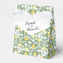 Hochzeitsfeier mit hellgelber Pastelle und Rose Geschenkschachtel