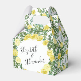 Hochzeitsfeier mit hellgelber Pastelle und Rose Geschenkschachtel