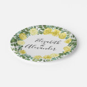 Hochzeitsfeier mit hellgelber Pastelle und Rose Pappteller (Schrägansicht)