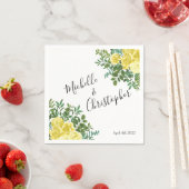 Hochzeitsfeier mit hellgelber Pastelle und Rose Serviette (Beispiel)