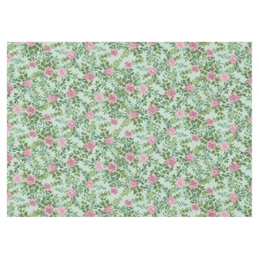 Hochzeitsfeier mit hellgrün und blassrosa Rose Tischdecke (Vorderseite (Horizontal))