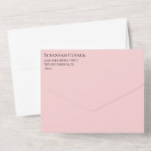 Hochzeitsfeier mit hellrosa Blumenkäse und Foto All In One Einladung (Rückseite)