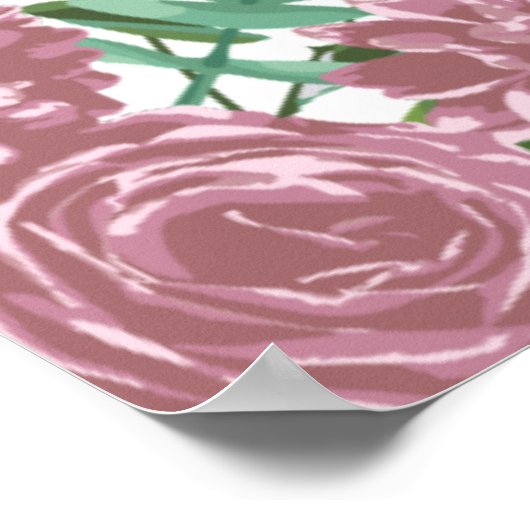 Hochzeitsfeier mit hellrosa Rose Poster (Ecke)