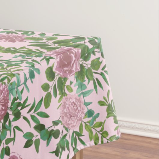 Hochzeitsfeier mit hellrosa Rose Tischdecke (Beispiel)