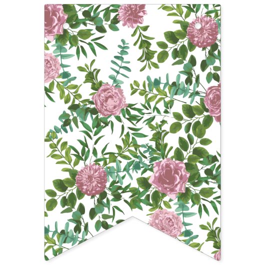 Hochzeitsfeier mit hellrosa Rose Wimpelkette (Zweite Fahne)