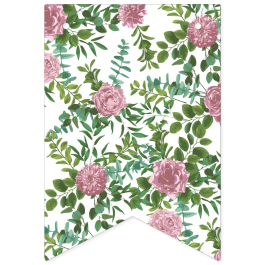 Hochzeitsfeier mit hellrosa Rose Wimpelkette (Erste Fahne)