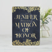 Hochzeitsfeier mit Hochzeitsnacht in Luxusblau und Einladung (Stehend Vorderseite)