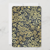 Hochzeitsfeier mit Hochzeitsnacht in Luxusblau und Einladung (Rückseite)