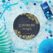 Hochzeitsfeier mit Hochzeitsnacht in Luxusblau und Pappteller (Party)