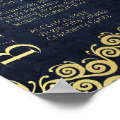 Hochzeitsfeier mit Hochzeitsnacht in Luxusblau und Poster (Ecke)