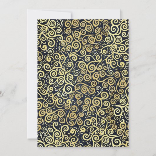 Hochzeitsfeier mit Hochzeitsnacht in Luxusblau und Save The Date (Rückseite)