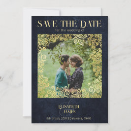 Hochzeitsfeier mit Hochzeitsnacht in Luxusblau und Save The Date