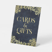 Hochzeitsfeier mit Hochzeitsnacht in Luxusblau und Sockelschild (Vorderseite)