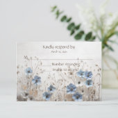 Hochzeitsfeier mit hübschem Blau und Weißem 3D-Blu RSVP Karte (Stehend Vorderseite)