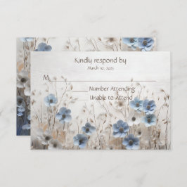 Hochzeitsfeier mit hübschem Blau und Weißem 3D-Blu RSVP Karte