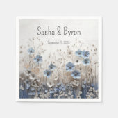 Hochzeitsfeier mit hübschem Blau und Weißem 3D-Blu Serviette (Vorderseite)