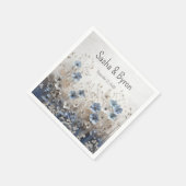 Hochzeitsfeier mit hübschem Blau und Weißem 3D-Blu Serviette (Ecke)