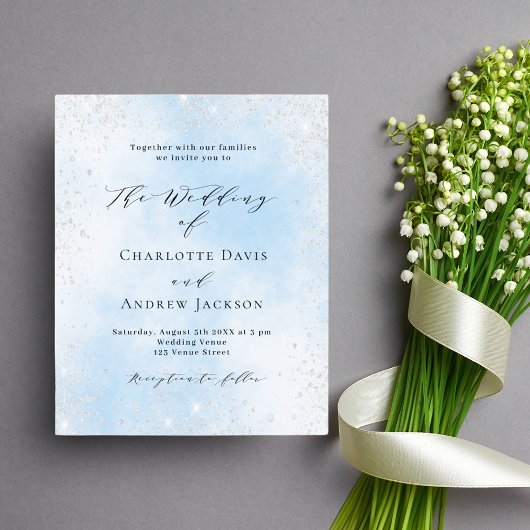 Hochzeitsfeier mit leuchtend blauem Himmel auf sil Einladung