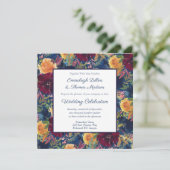 Hochzeitsfeier mit leuchtenden Farben Einladung (Stehend Vorderseite)