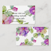 Hochzeitsfeier mit lila Aquarell in Rosa Begleitkarte (Vorne/Hinten)