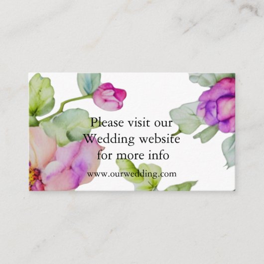 Hochzeitsfeier mit lila Aquarell in Rosa Begleitkarte (Vorderseite)