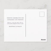 Hochzeitsfeier mit lila Blumenblättern Postkarte (Rückseite)