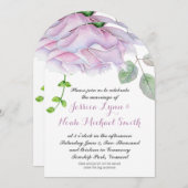 Hochzeitsfeier mit Lila grüner Blüte Einladung (Vorne/Hinten)