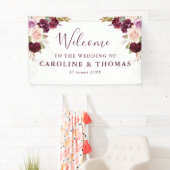 Hochzeitsfeier mit lila Pfirsichblumen Banner (Insitu)