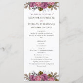 Hochzeitsfeier mit lila Rose Programm (Vorderseite)