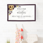 Hochzeitsfeier mit Lila Sonnenblume Banner (Insitu)