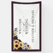 Hochzeitsfeier mit Lila Sonnenblume Banner (Vertikal)