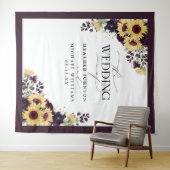 Hochzeitsfeier mit Lila Sonnenblume Wandteppich (Beispiel (Horizontal))