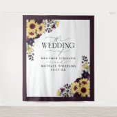 Hochzeitsfeier mit Lila Sonnenblume Wandteppich (Vorderseite)