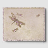 Hochzeitsfeier mit lila und Golddrachenfliegen Gästebuch (Rückseite)