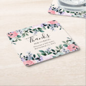 Hochzeitsfeier mit Lila und grünem Blumenwasser Rechteckiger Pappuntersetzer (angewinkelt)