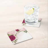 Hochzeitsfeier mit magentinischen und rosa Blume Rechteckiger Pappuntersetzer (Vor Ort)