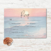 Hochzeitsfeier mit moderner Ocean Sunset Watercolo RSVP Karte