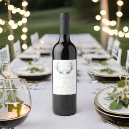 Hochzeitsfeier mit moderner Olivenbäume Weinetikett