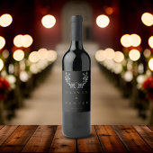 Hochzeitsfeier mit moderner Olivenbäume Weinetikett