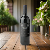 Hochzeitsfeier mit moderner Olivenbäume Weinetikett