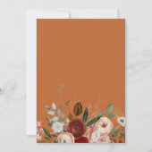 Hochzeitsfeier mit moderner Terrakotta und Grün Einladung (Rückseite)