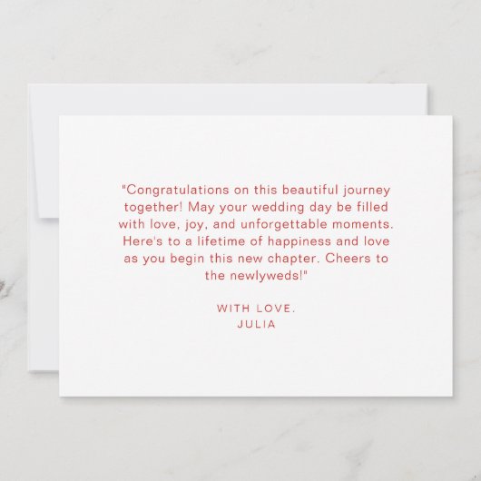 Hochzeitsfeier mit moderner Wasserfarbe Karte (Rückseite)