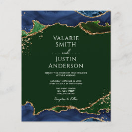 Hochzeitsfeier mit Navy Blue & Green Agate Flyer