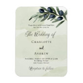 Hochzeitsfeier mit Olivenblättern Magnet (Vertikal)