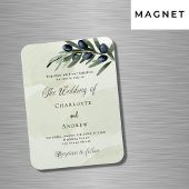 Hochzeitsfeier mit Olivenblättern Magnet