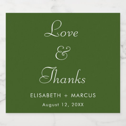 Hochzeitsfeier mit Olivenöl Schaumweinetikett (Einzelnes Label)