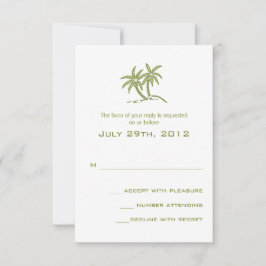 Hochzeitsfeier mit Palmen und Grünem tropischen St RSVP Karte