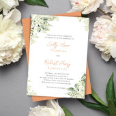 Hochzeitsfeier mit Pfirsichfarben Einladung